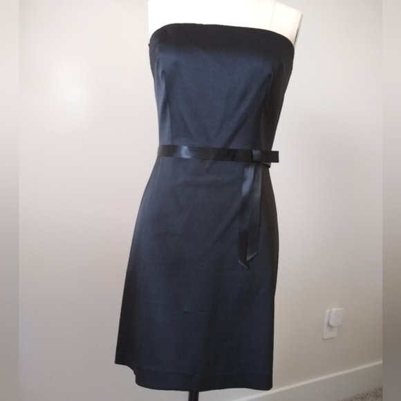 Strapless Midi Black Dress by Laundry by Shelli Segal Sz 10 Formal Events - Picture 1 of 8